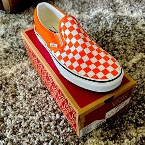 Vans Slip On Checker Board Orange and White